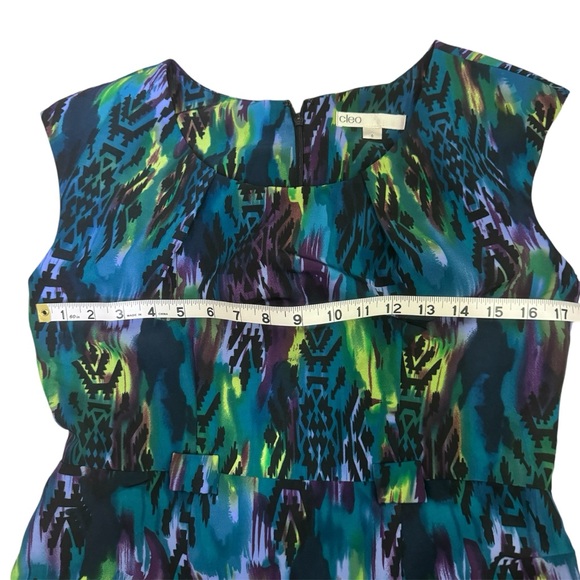 Cleo dress tribal colourful pattern cap sleeve mid length size 6 - Picture 7 of 7